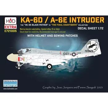 Plastikový model HAD models 1/72 Decal KA-6D/A-6E Intruder w/ helmet&sewing p.
