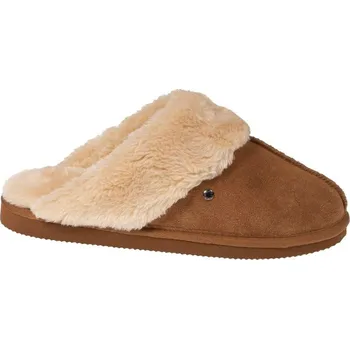 Dámské pantofle ISOTONER Domácí pantofle z kůže a umělé kožešiny béžová tmavá 36