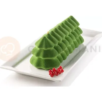 Kuchyňská sůl Forma na cukroví, rolády a zmrzlinové dezerty - vánoční stromečky 250x89x87 mm | SILIKOMART, Buche Sapin