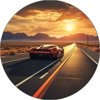 Přisada na vaření a pečení Jedlý papír Super car červené 19,5cm