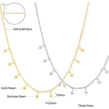 Náhrdelník Elegantní náhrdelník z chirurgické oceli - nota,Zlatá