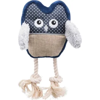 Hračka pro psa TRIXIE Plyšovo-látková sova s bavlněnými nohami - různé barvy 24 cm