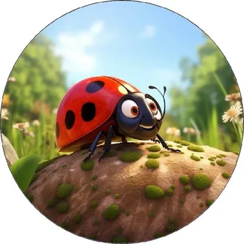 Jedlá dekorace na dort Jedlý papír beruška 19,5cm