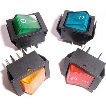 vypínač Kolíbkový vypínač B1224 prosv rudý