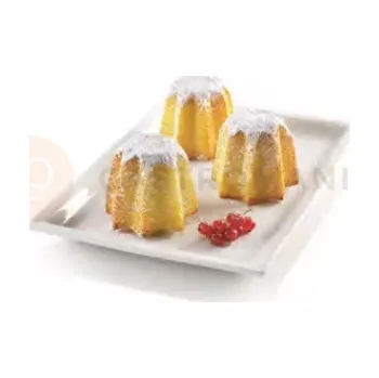 Kuchyňská sůl Silikonová forma na cukroví a dezerty SF100 MINI PANDORO - 6 x košíček 150 ml | SILIKOMART, Celebration
