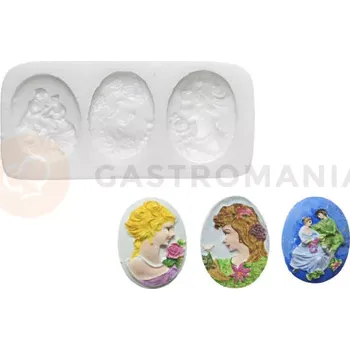 Kuchyňská sůl Silikonová forma na cukrovou hmotu ve tvaru portrétů ženy - SLK183, 23x21 mm | SILIKOMART, SugarFlex