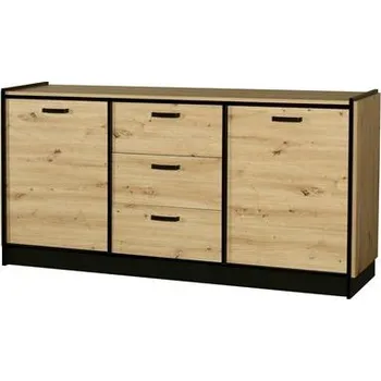 Komoda LEMPERT Komoda KARIN 810 Dub Artisan (ABS) / Dub Artisan / černá (ABS)