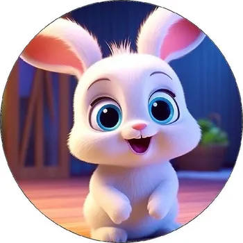 Jedlá dekorace na dort Jedlý papír králíček bílý 19,5cm