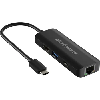 USB hub Dokovací stanice AlzaPower USB-C Dock Station 4v1 černý