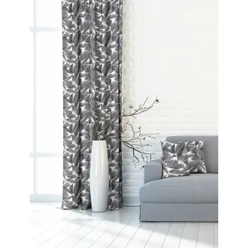 Závěs dekorační nebo látka, New York Třpyt, černobílý, 150 cm