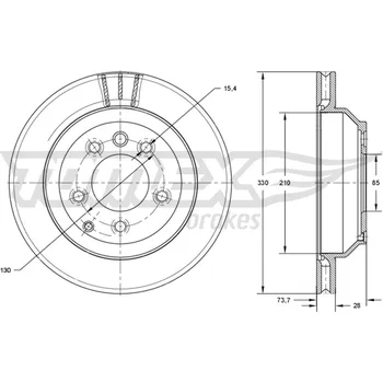 Brzdový kotouč Brzdový kotouč TOMEX Brakes TX 74-16