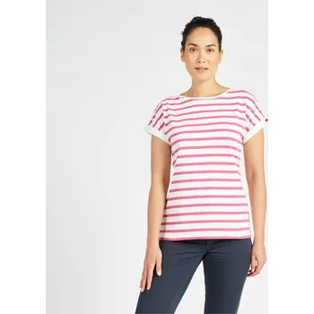 Dámské tričko TRIBORD Dámské tričko na jachting s krátkým rukávem Sailing 100 M BÍLÁ|RŮŽOVÁ