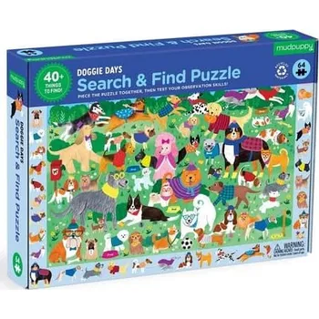 Puzzle Mudpuppy Puzzle skládej a hledej "Psí den" 64 dílů