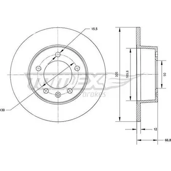 Brzdový kotouč Brzdový kotouč TOMEX Brakes TX 70-37