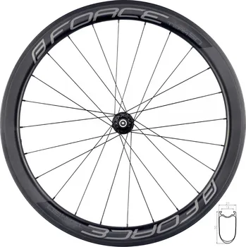Zapletené kolo kolo zadní siln. FORCE TEAM KARBON 50 plášťové Varianta: materiál: karbon, použití: Zadní, rozměr: 700C, typ brzdy: ráfková, typ ráfku: pláštový