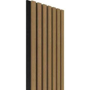 Stavební materiál Akustický panel Oak dark brown 28,5x275 cm lamely na filcu