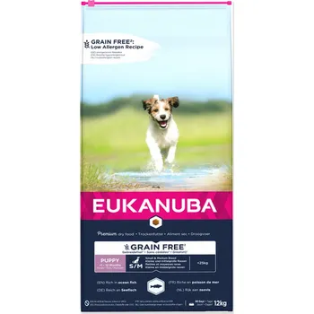 Krmivo pro kočku Eukanuba Krmivo Puppy & Junior Small & Medium Grain Free Ocean Fish 12kg