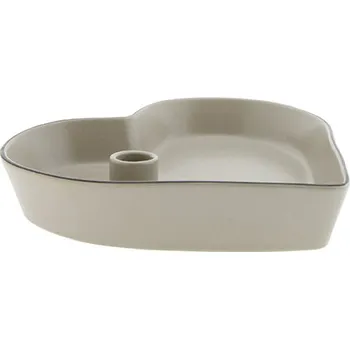 Vánoční dekorace Bastion Collections SVÍCEN tvarované srdce L, matt in titan, 22x4cm LI-CANDLE-HE-L-MT