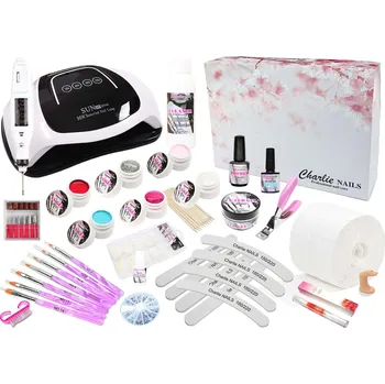 Charlie Nails Startovací sada na gelové nehty XXXL 96W s bruskou 10W