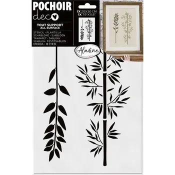 Výtvarná sada Aladine Šablona Aladine, 20x30 cm - Větve & rostliny
