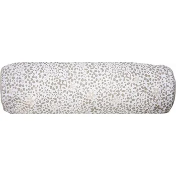 Dekorativní polštářek Bastion Collections Polštář válec WILD FLOWERS, 50x15cm black/white chambray AN-CUSHION-070-WH