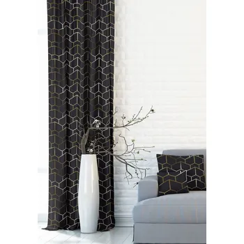 Závěs Závěs dekorační nebo látka, New York Metrix, černý, 150 cm