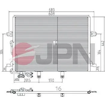 Výparník klimatizace Kondenzátor, klimatizace JPN 60C9102-JPN