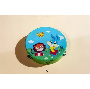 Hudební nástroj pro děti Dětská Tamburína Barevná 20 cm