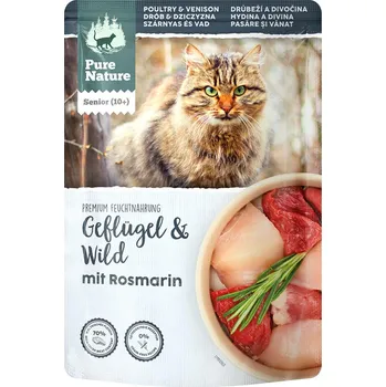 Krmivo pro kočku Pure Nature SENIOR drůbeží maso a zvěřina s rozmarýnem 12 × 85 g