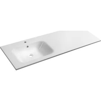 Umyvadlo Sapho ARECA umyvadlo, litý mramor, 141x51,5cm, levé, bílá