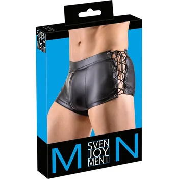 Pánské erotické prádlo Svenjoyment - matné boxerky se šněrováním na boku (černé) - M