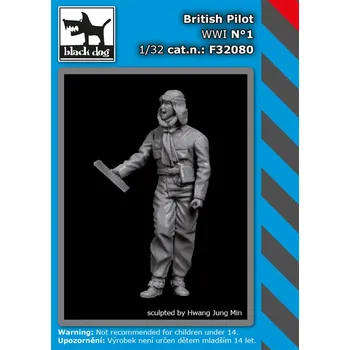 Plastikový model Blackdog 1/32 British pilot WWI No.1 (1 fig.)