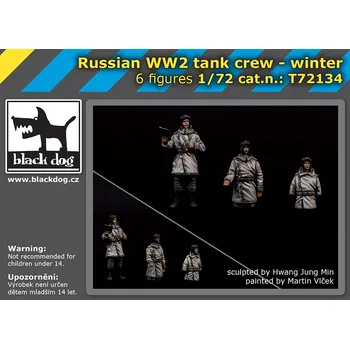 Plastikový model Blackdog 1/72 Russian WWII tank crew - winter (6 fig.)