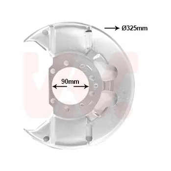 Brzdový kotouč Ochranný plech proti rozstřikování, brzdový kotouč VAN WEZEL 3768371