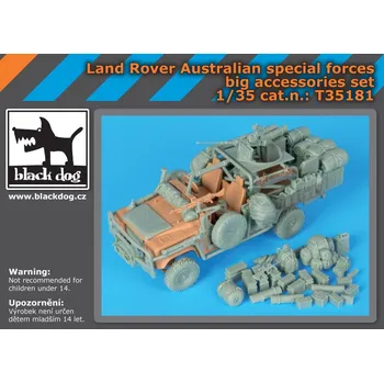 Plastikový model Blackdog 1/35 Land Rover Australian spec.forces big acc.set