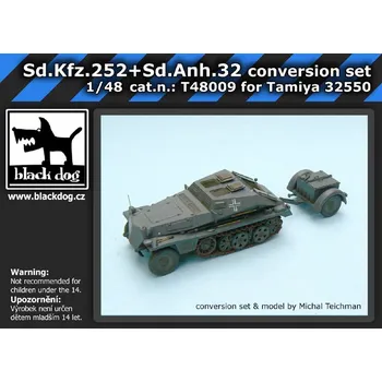 Plastikový model Blackdog 1/48 Sd.Kfz.252+Sd.Anh.32 conversion set