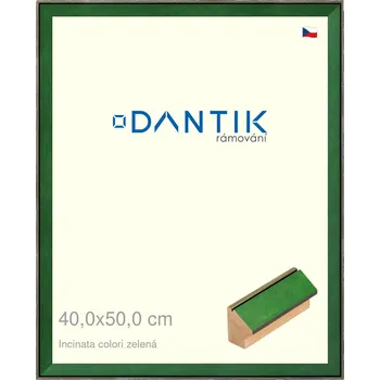 Rám na obraz DANTIK rámeček 40x50 | INCLINATA colori zelená (Plexi Čiré) (Vyrobeno s láskou u nás v DANTIKU)