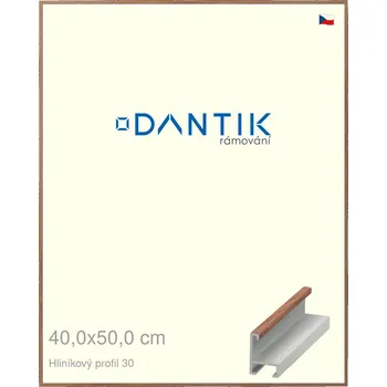 Rám na obraz DANTIK rámeček 40x50 | ALU profil 6030 Dýha ořech lak matný (Plexi Čiré) (Vyrobeno s láskou u nás v DANTIKU)