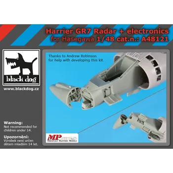 Plastikový model Blackdog 1/48 Harrier GR 7 radar+electronics (HAS)