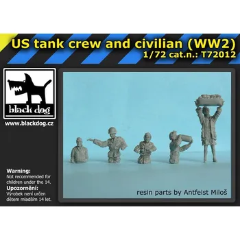 Plastikový model Blackdog 1/72 US tank crew and civilian