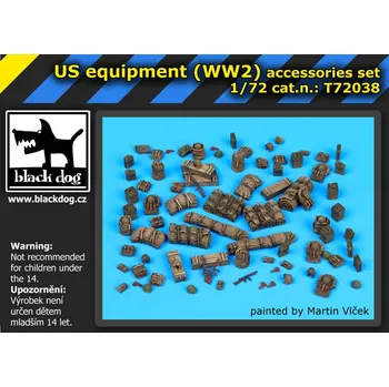 Plastikový model Blackdog 1/72 US WW II equipment accessories set