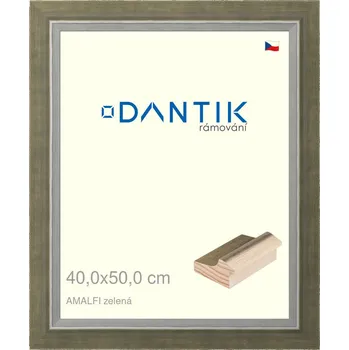 Rám na obraz DANTIK rámeček 40x50 | AMALFI zelená (Sklo Čiré) (Vyrobeno s láskou u nás v DANTIKU)