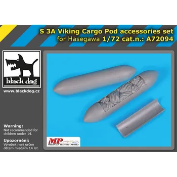 Plastikový model Blackdog 1/72 S 3A Viking cargo POD accessories set (HAS)