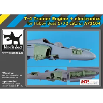 Plastikový model Blackdog 1/72 T-4 Trainer engine+electronic (HOBBYB)