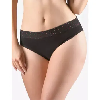 Kalhotky GINA dámské kalhotky klasické s úzkým bokem, úzký bok, šité, s potiskem Disco XVIII 10280P černá červená 50/52