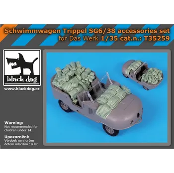 Plastikový model Blackdog 1/35 Schwimmwagen Trippel SG 6/38 accessories set (DAS WERK)