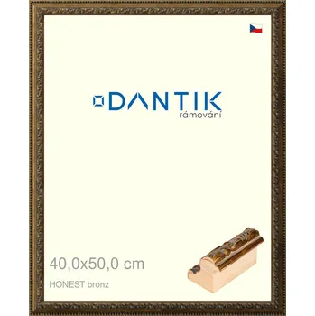 Rám na obraz DANTIK rámeček 40x50 | HONEST malá vysoká bronz (Sklo Čiré) (Vyrobeno s láskou u nás v DANTIKU)
