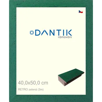Rám na obraz DANTIK rámeček 40x50 | RETRO zelená (Plexi Čiré) (Vyrobeno s láskou u nás v DANTIKU)