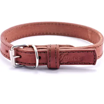 Tamer Kožený obojek STUBBY | Mini | hnědý Šířka: 1,9 cm, Obvod krku: 25 - 35 cm