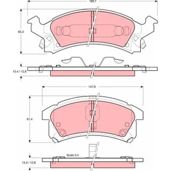 Brzdová destička Sada brzdových destiček, kotoučová brzda TRW GDB4002
